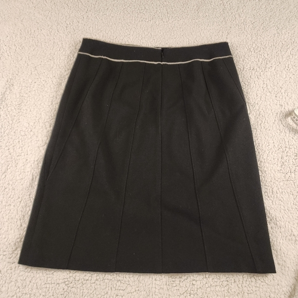 Ann Taylor black wool midi career skirt with bow Size 12 - Picture 3 of 11